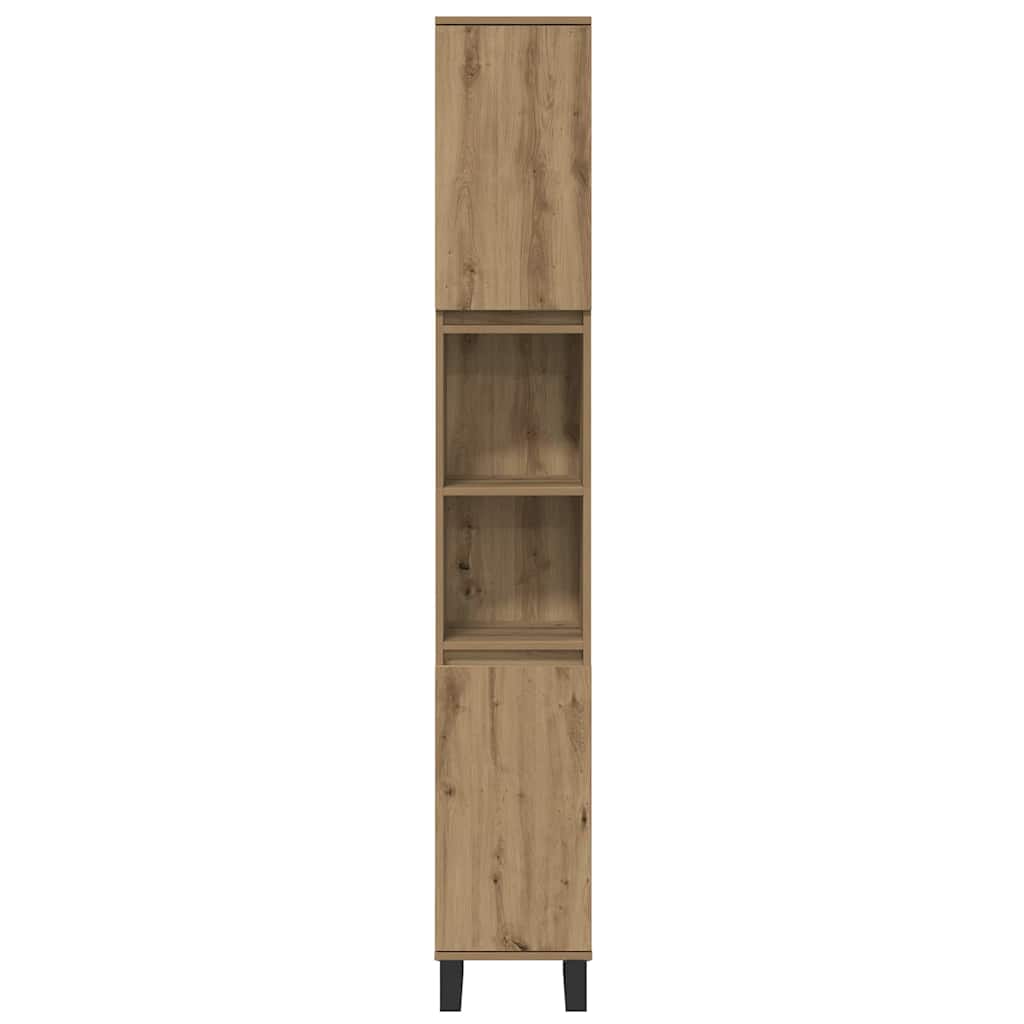 Bathroom Furniture Set with Door 3 pcs Brown 30 x 30 x 180 cm