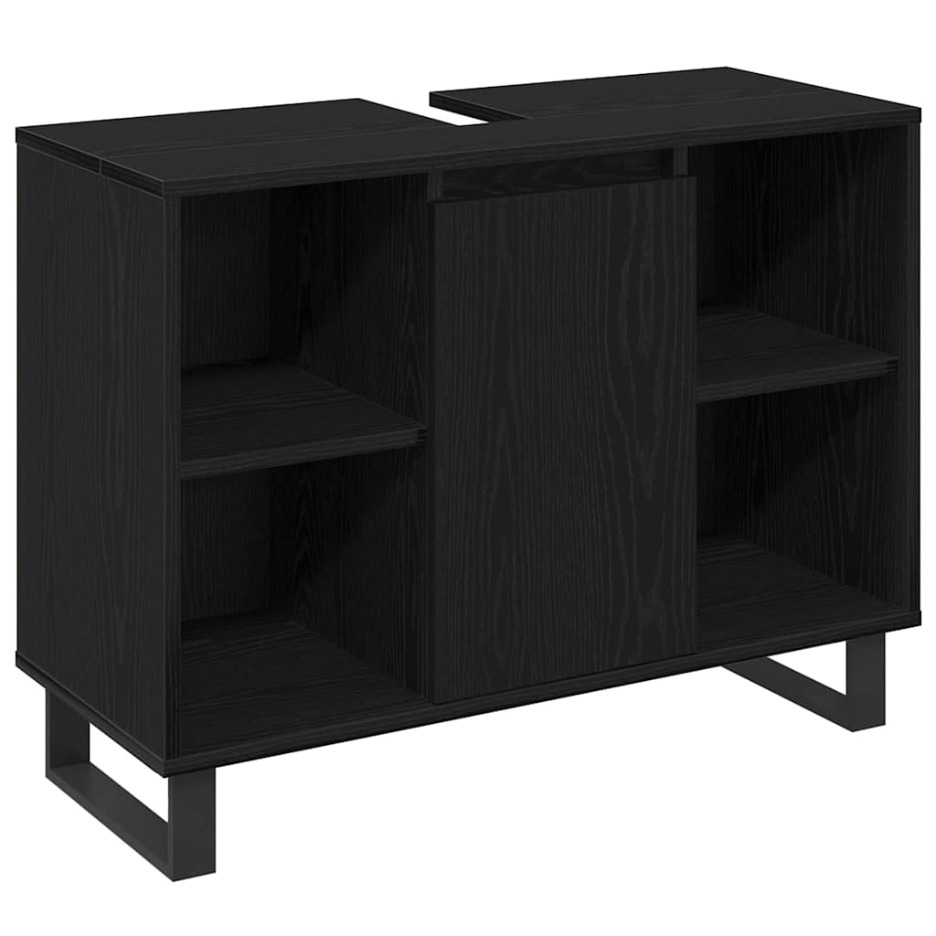 Bathroom Furniture Set with Door 3 pcs Black 30 x 30 x 180 cm