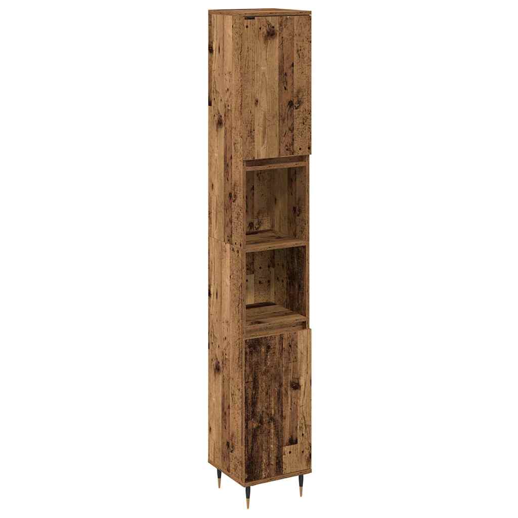 Bathroom Furniture Set 3 pcs Old Wood 30 x 30 x 180 cm