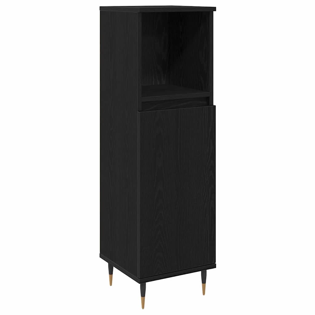Bathroom Furniture Set 3 pcs Black Oak 30 x 30 x 180 cm