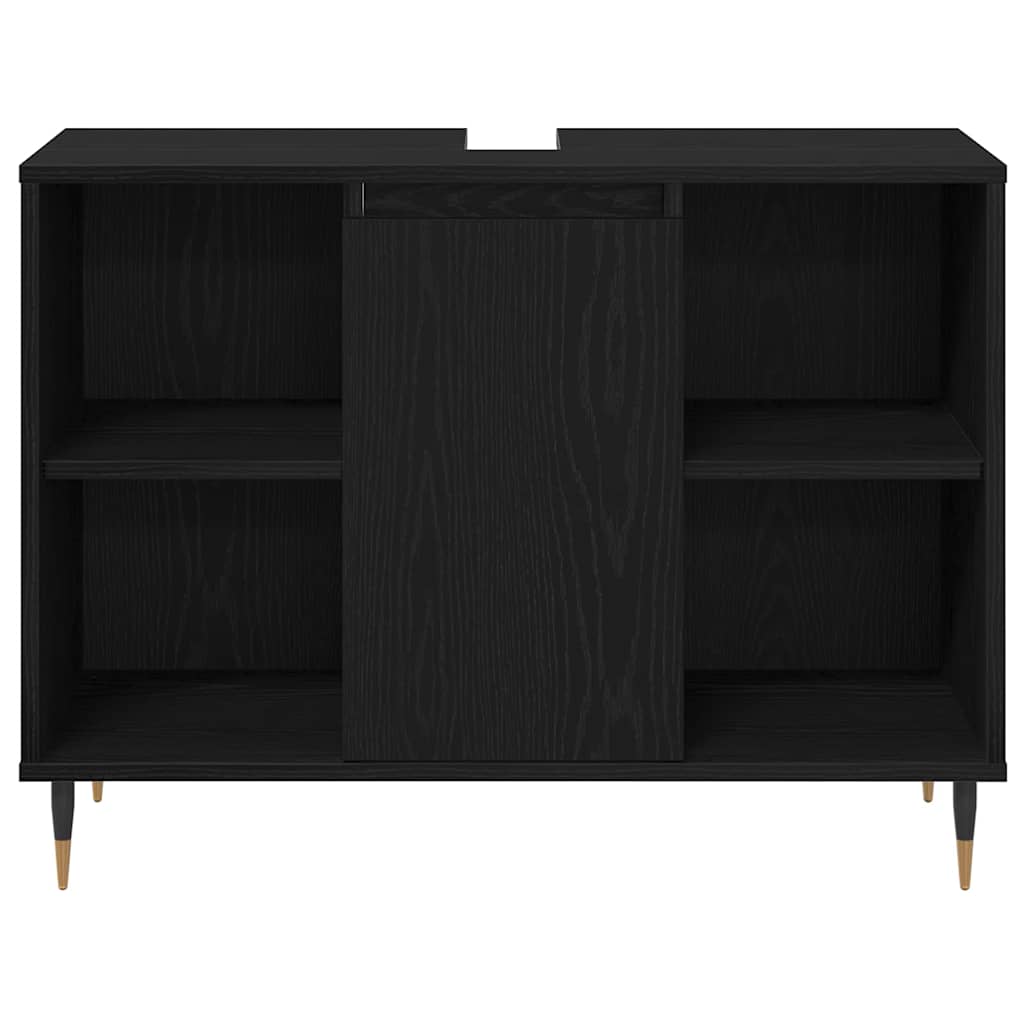 Bathroom Furniture Set 3 pcs Black Oak 30 x 30 x 180 cm