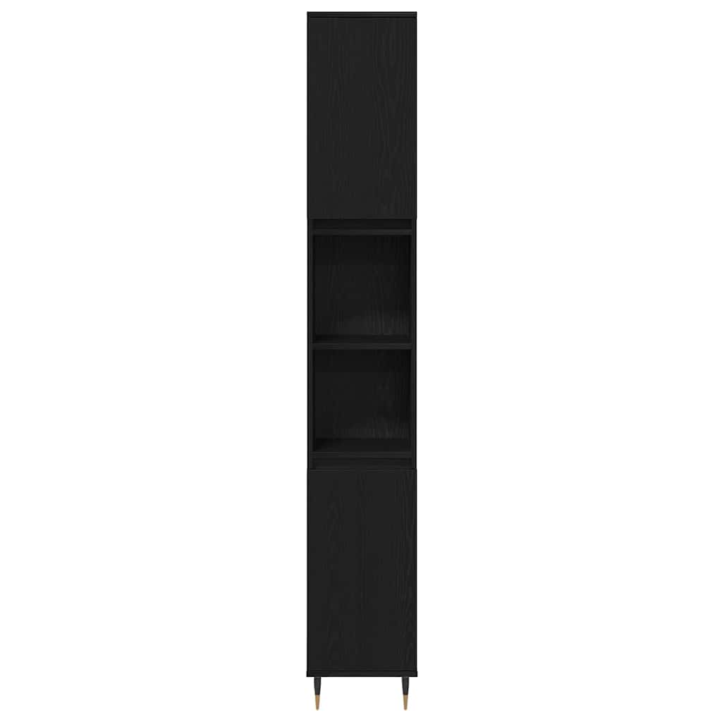 Bathroom Furniture Set 3 pcs Black Oak 30 x 30 x 180 cm