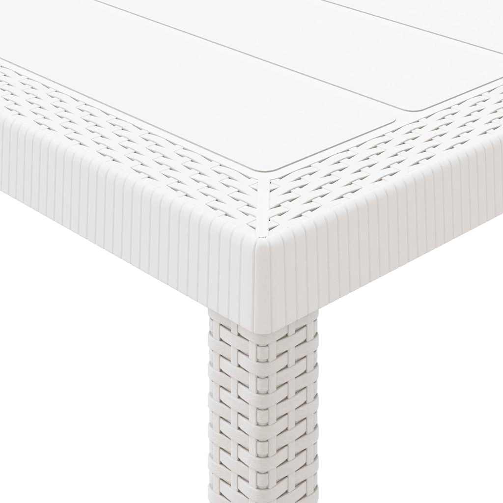 Garden Dining Set 11 pcs White and Taupe Synthetic rattan