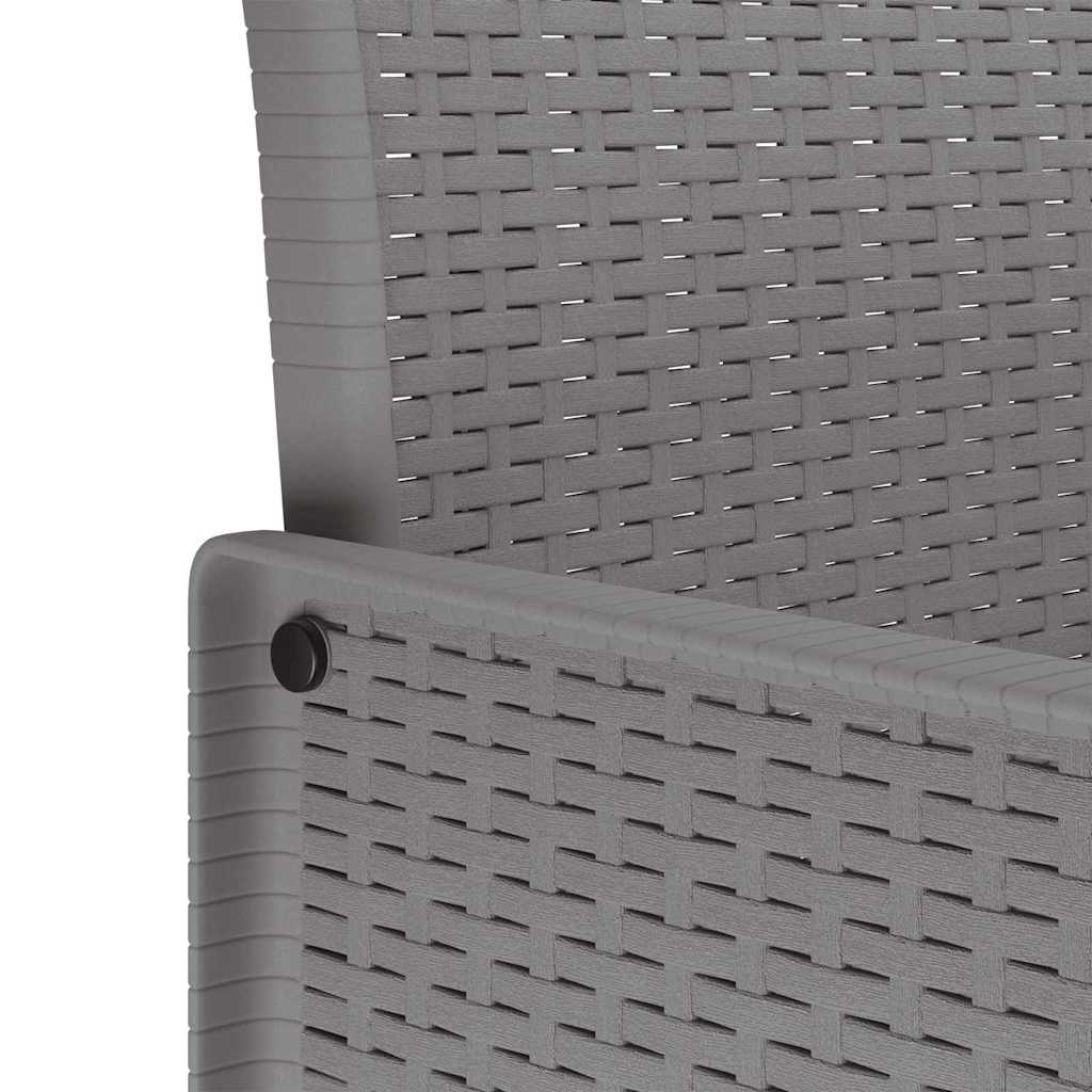 Garden Dining Set with Cushion 11 pcs Light grey Poly rattan