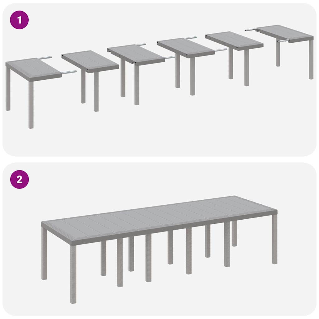 Garden Dining Set 11 pcs Light grey Rattan and Aluminium