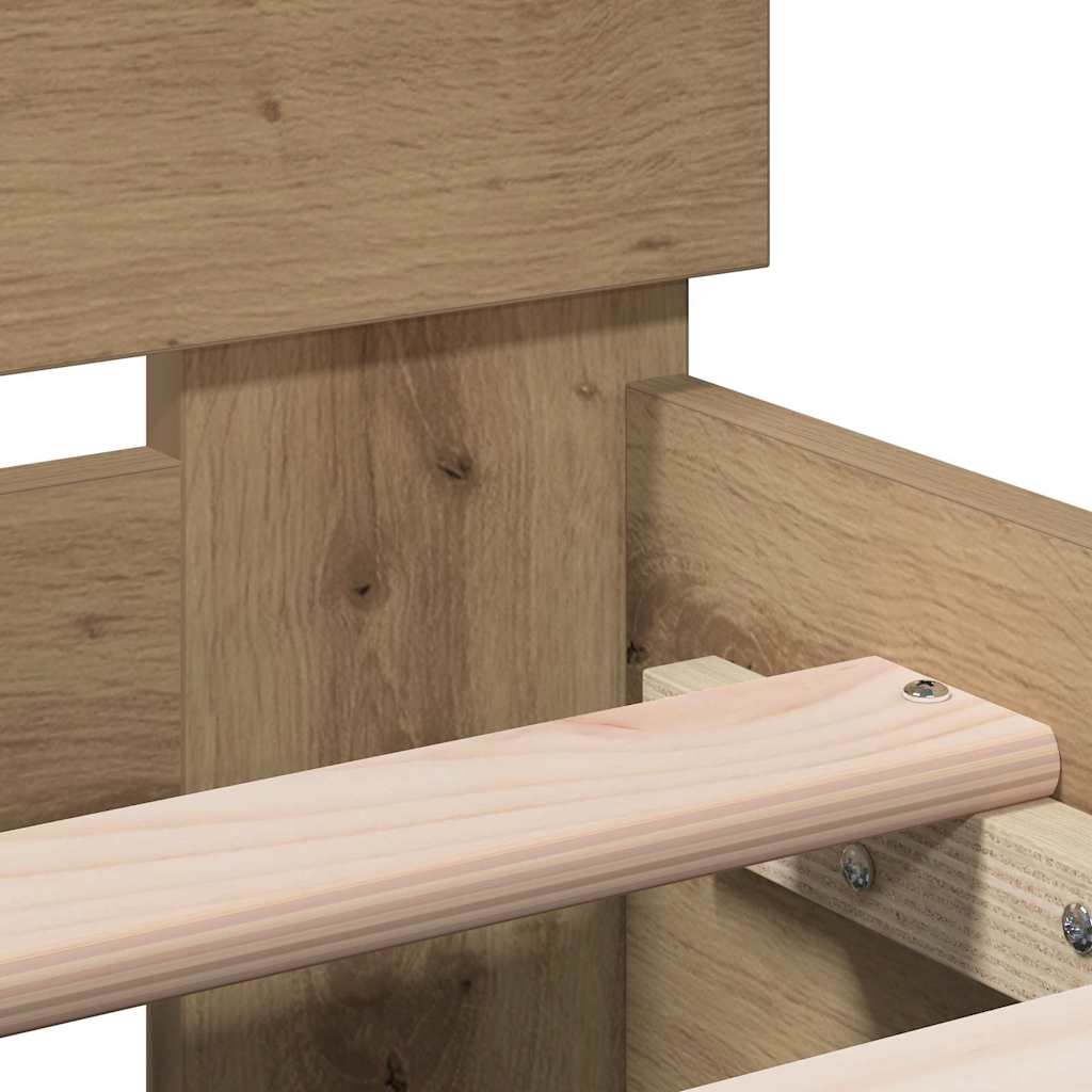 Bed Frame Artisan Oak 90 x 200 cm Engineered Wood