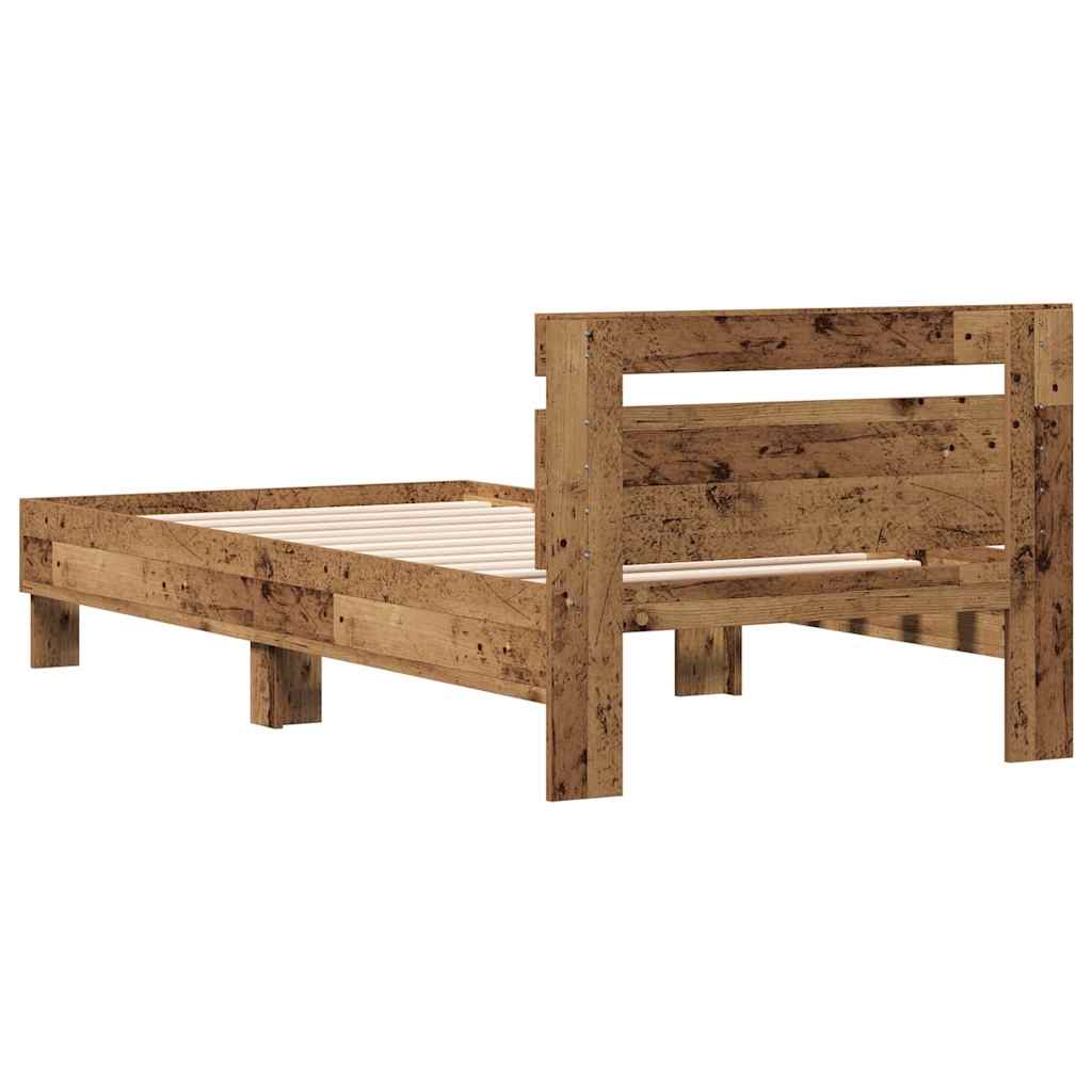 Bed Frame with Headboard Old wood 90 x 190 cm Engineered Wood