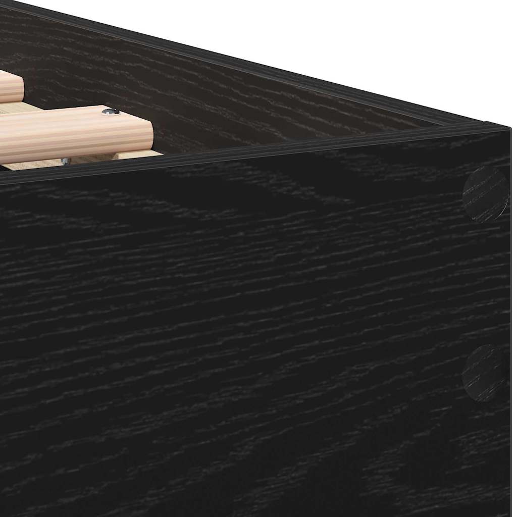 Bed Frame with Headboard Black oak 90 x 190 cm Engineered Wood