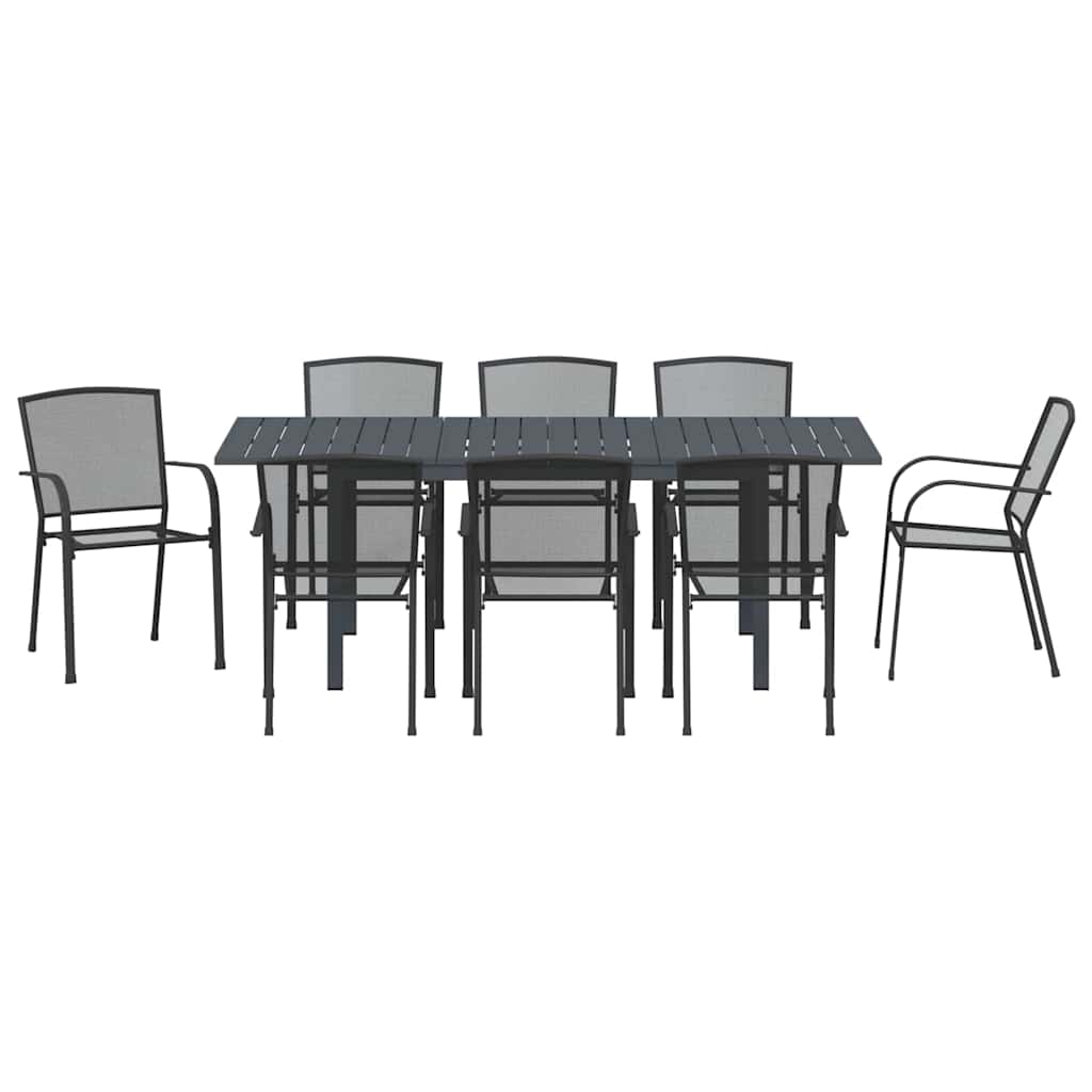 Garden Dining Set 9 pcs Steel