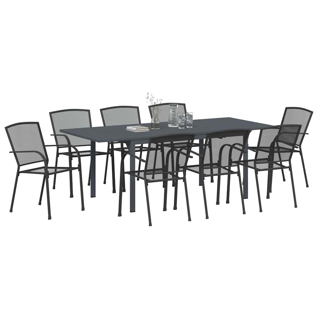 Garden Dining Set 9 pcs Steel