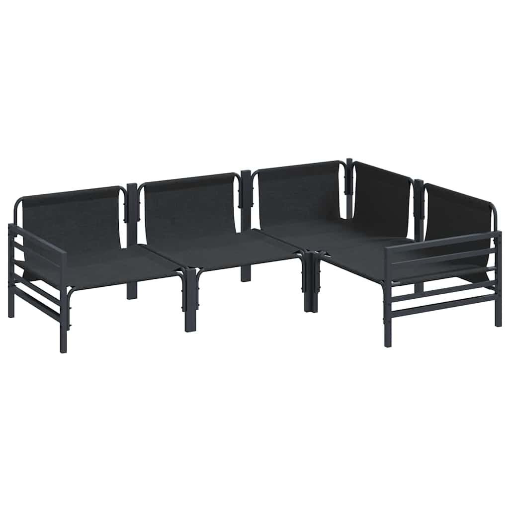 Garden Sofa Set with Cushion 4 pcs Anthracite Steel