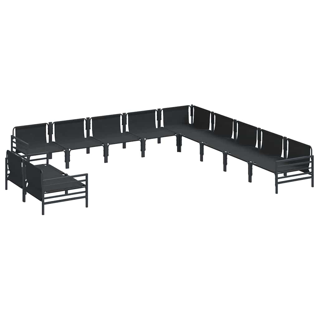 Garden Sofa Set with Cushion Anthracite Steel