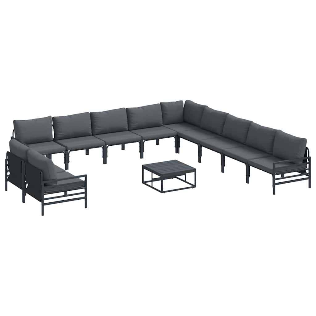 Garden Sofa Set with Cushion Anthracite Steel