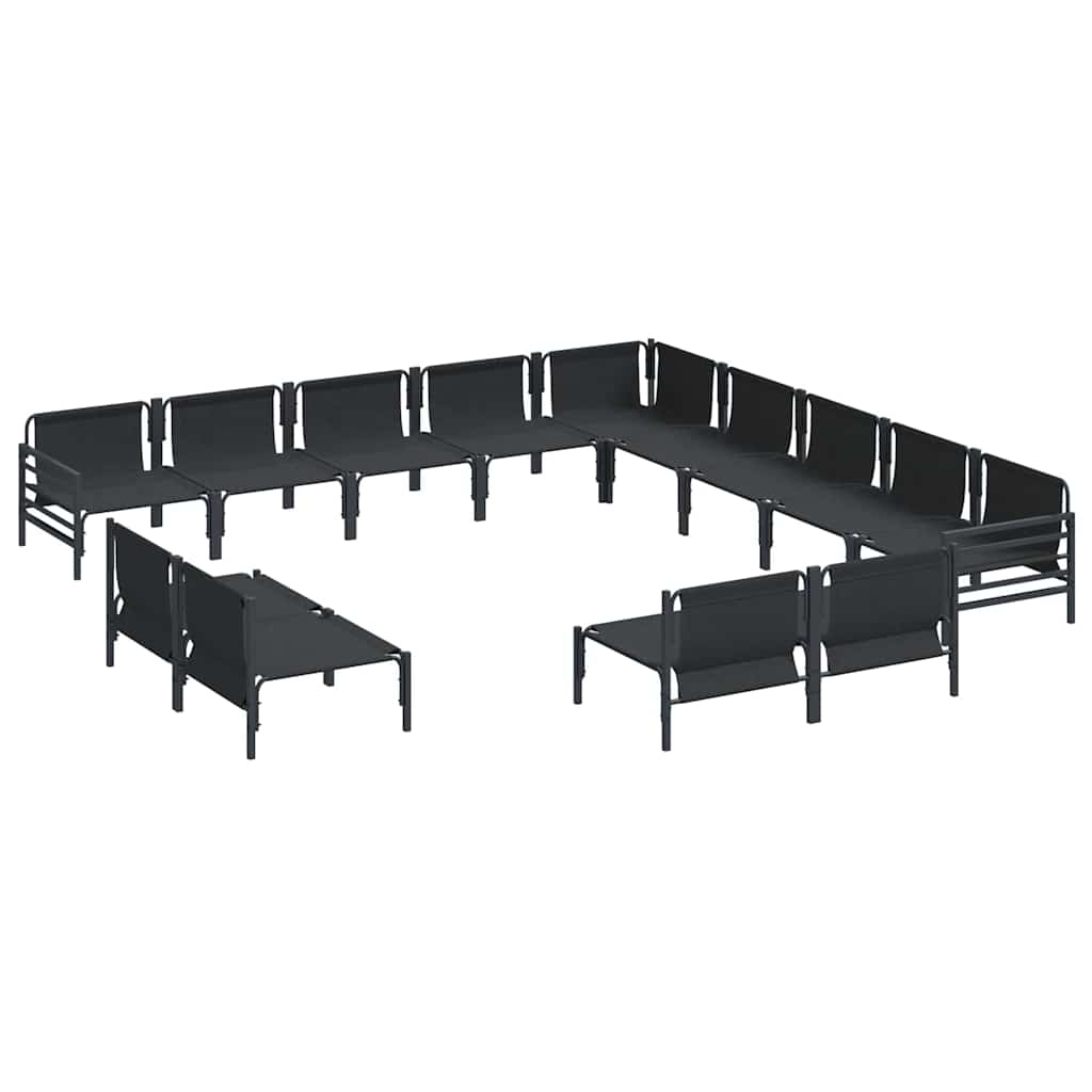 Garden Sofa Set with Cushion Anthracite Steel