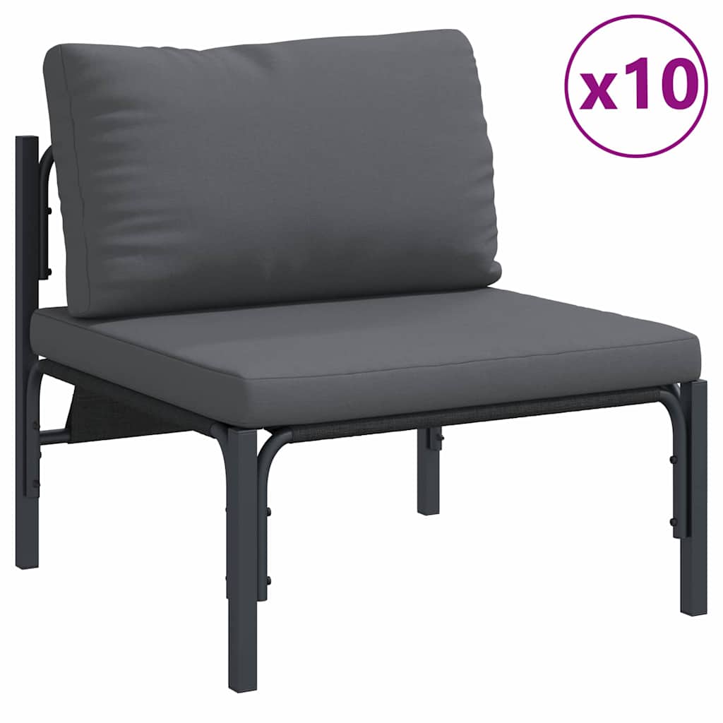 Garden Sofa Set with Cushion Anthracite Steel