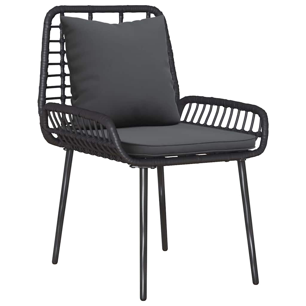 Garden Furniture Set 4 pcs Brown and Black and Cream