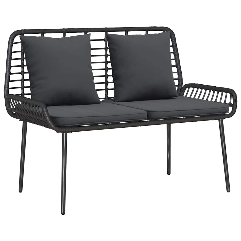 Garden Furniture Set 4 pcs Brown and Black and Cream