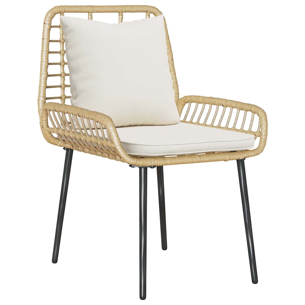 Garden Furniture Set 4 pcs Brown and Black and Cream
