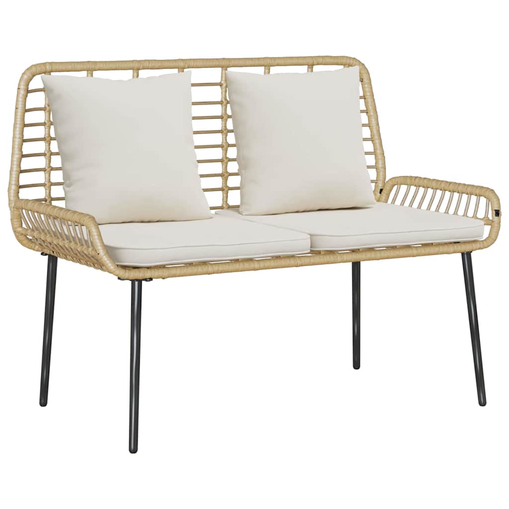 Garden Furniture Set 4 pcs Brown and Black and Cream