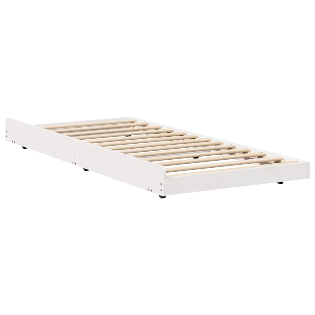 Bed Frame White 100 x 200 cm Solid Pine wood