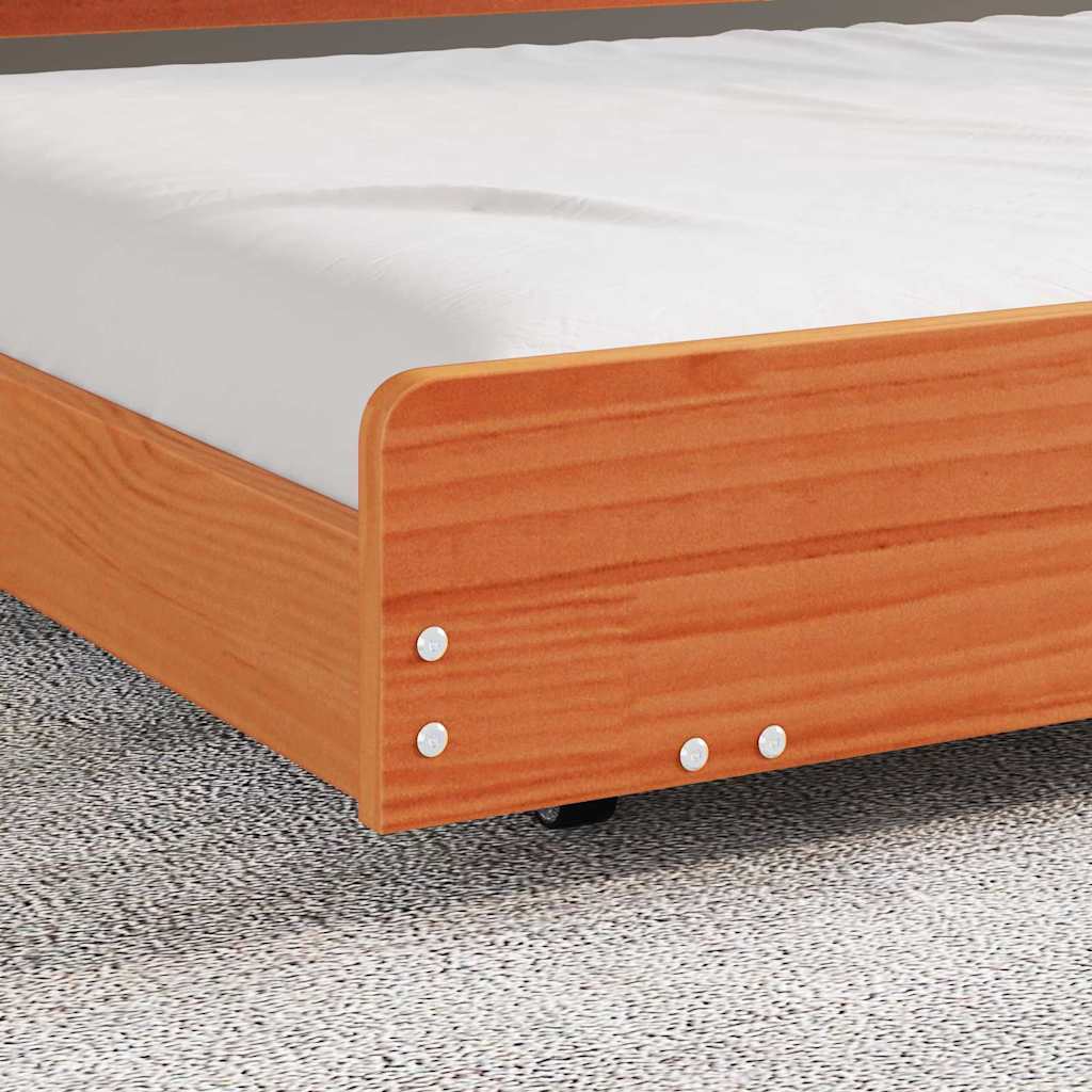 Bed Frame Brown 100 x 200 cm Solid Pine wood