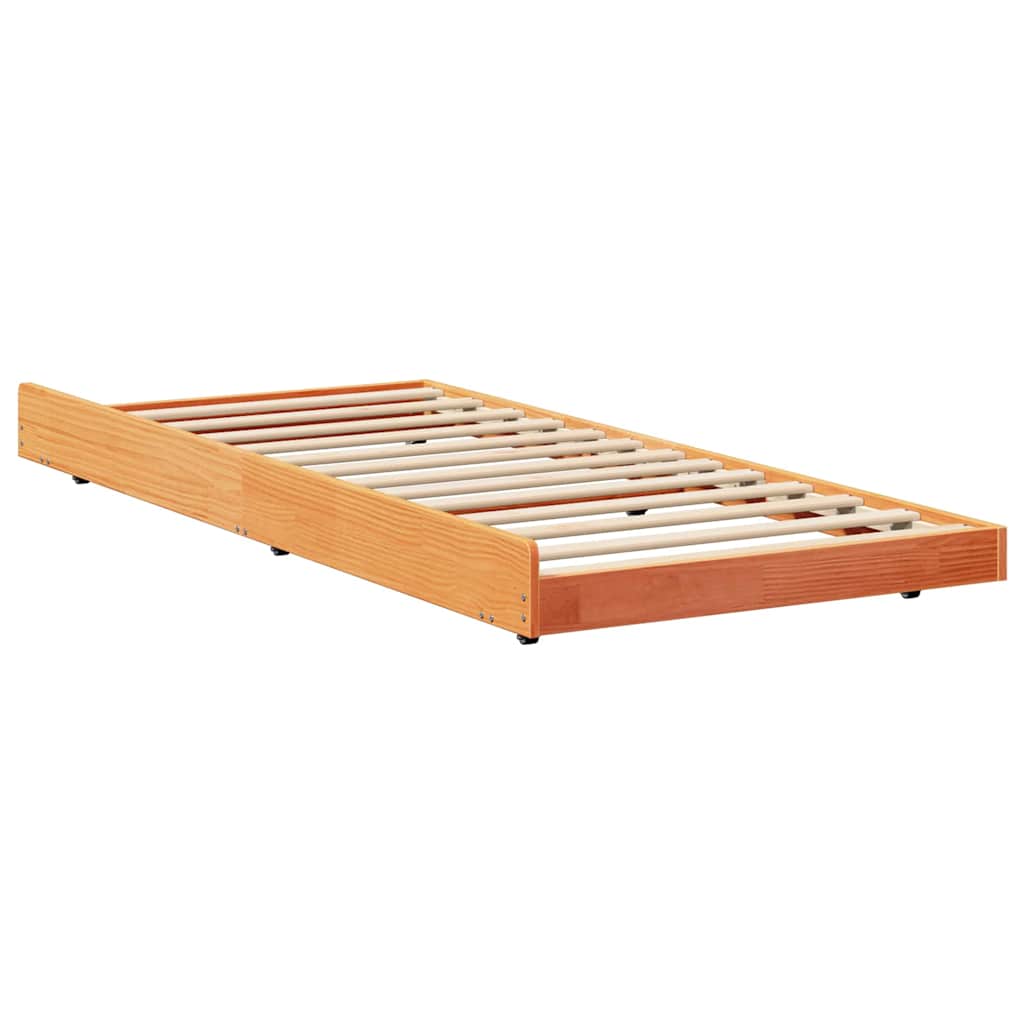 Bed Frame Brown 100 x 200 cm Solid Pine wood