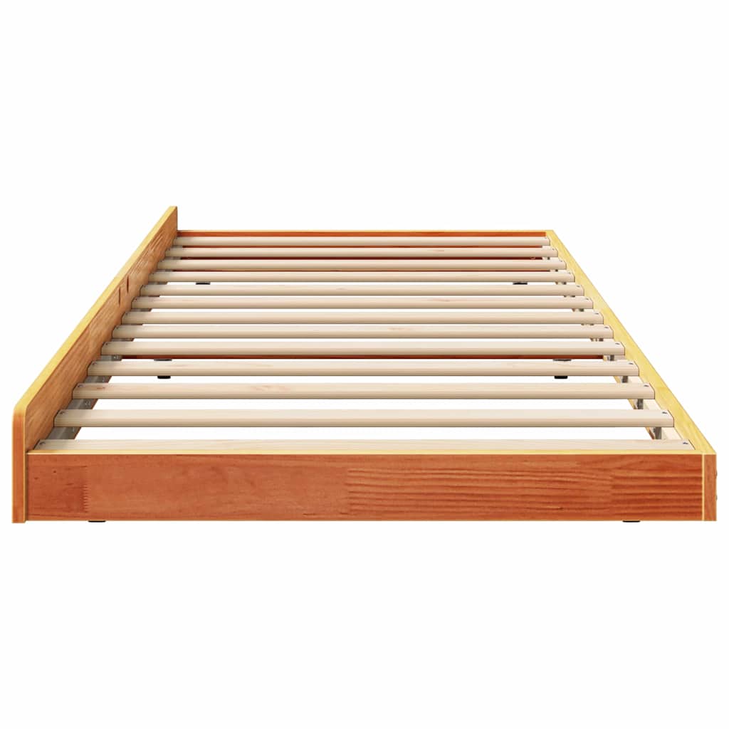 Bed Frame Brown 100 x 200 cm Solid Pine wood