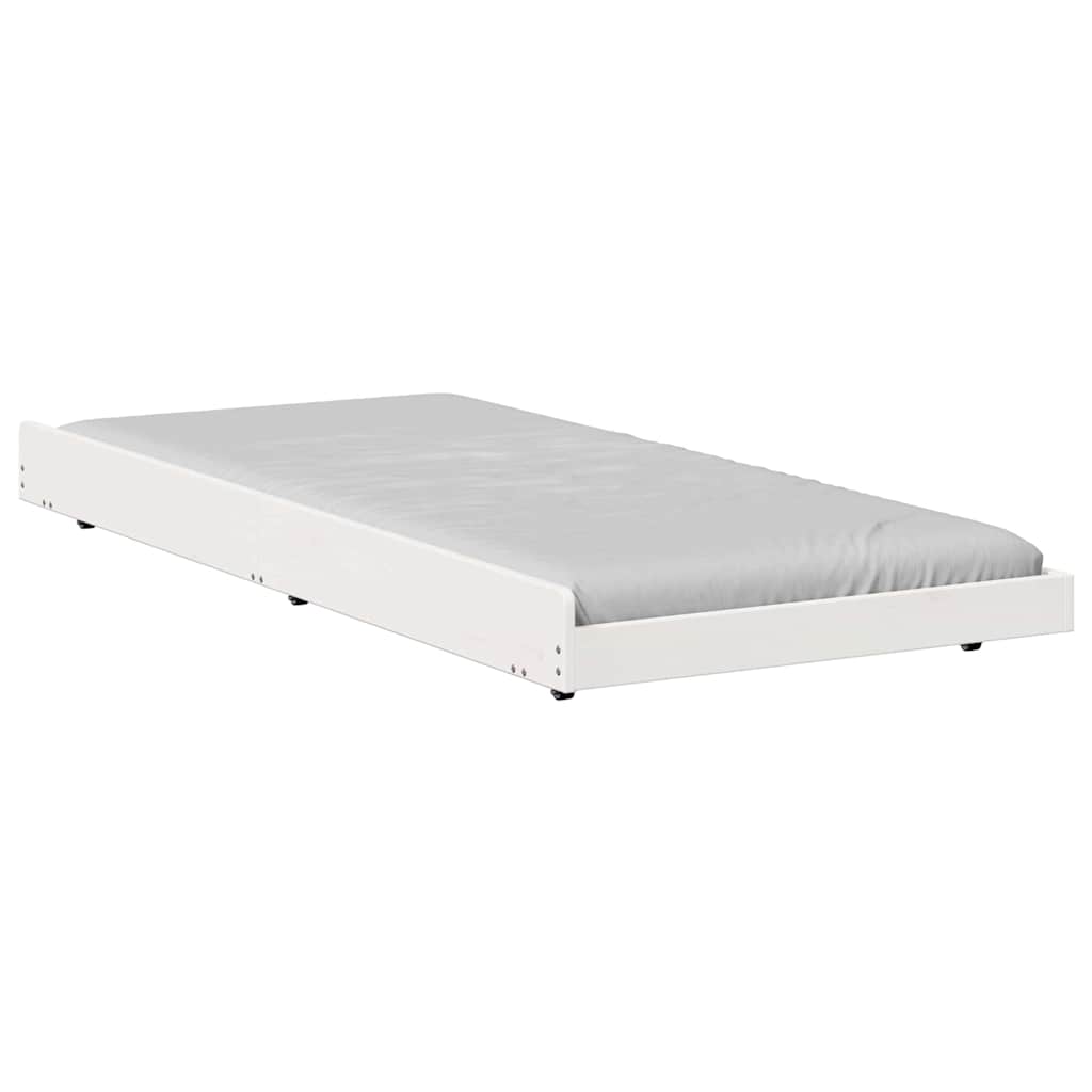 Bed Frame White 90 x 200 cm Solid Pine wood
