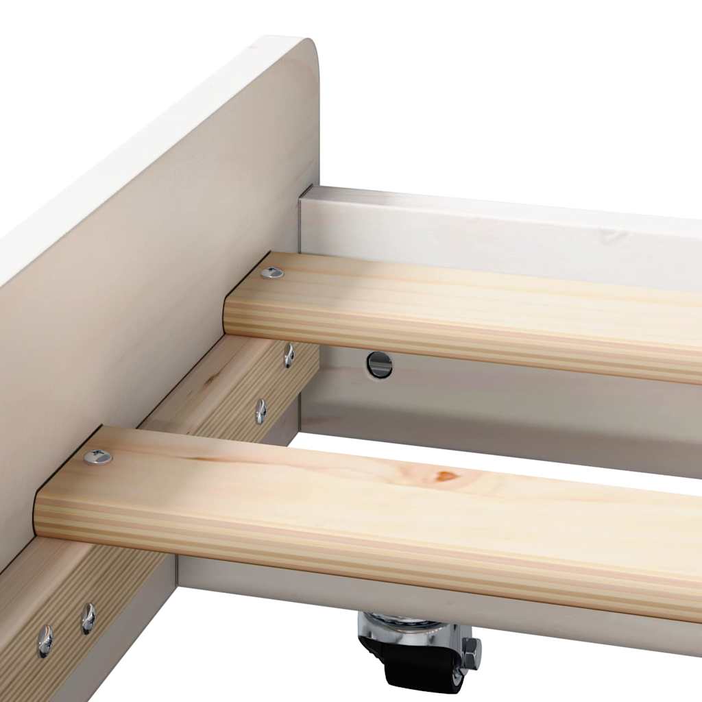 Bed Frame White 80 x 200 cm Solid Pine wood