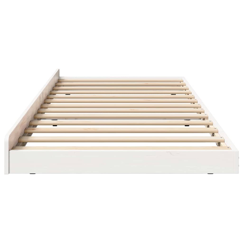 Bed Frame White 80 x 200 cm Solid Pine wood