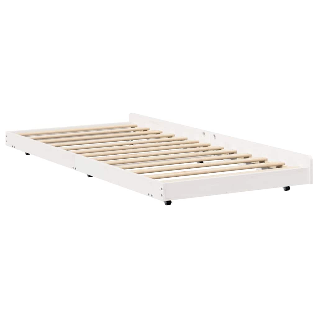 Bed Frame White 75 x 190 cm Solid Pine wood