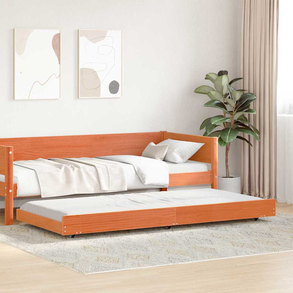Bed Frame Brown 75 x 190 cm Solid Pine wood