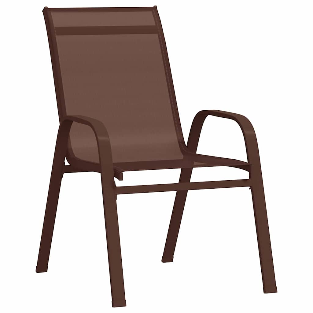 Garden Dining Set 7 pcs Brown Textilene and steel