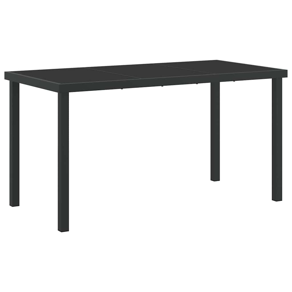 Garden Dining Set 5 pcs Black Cotton rope and steel