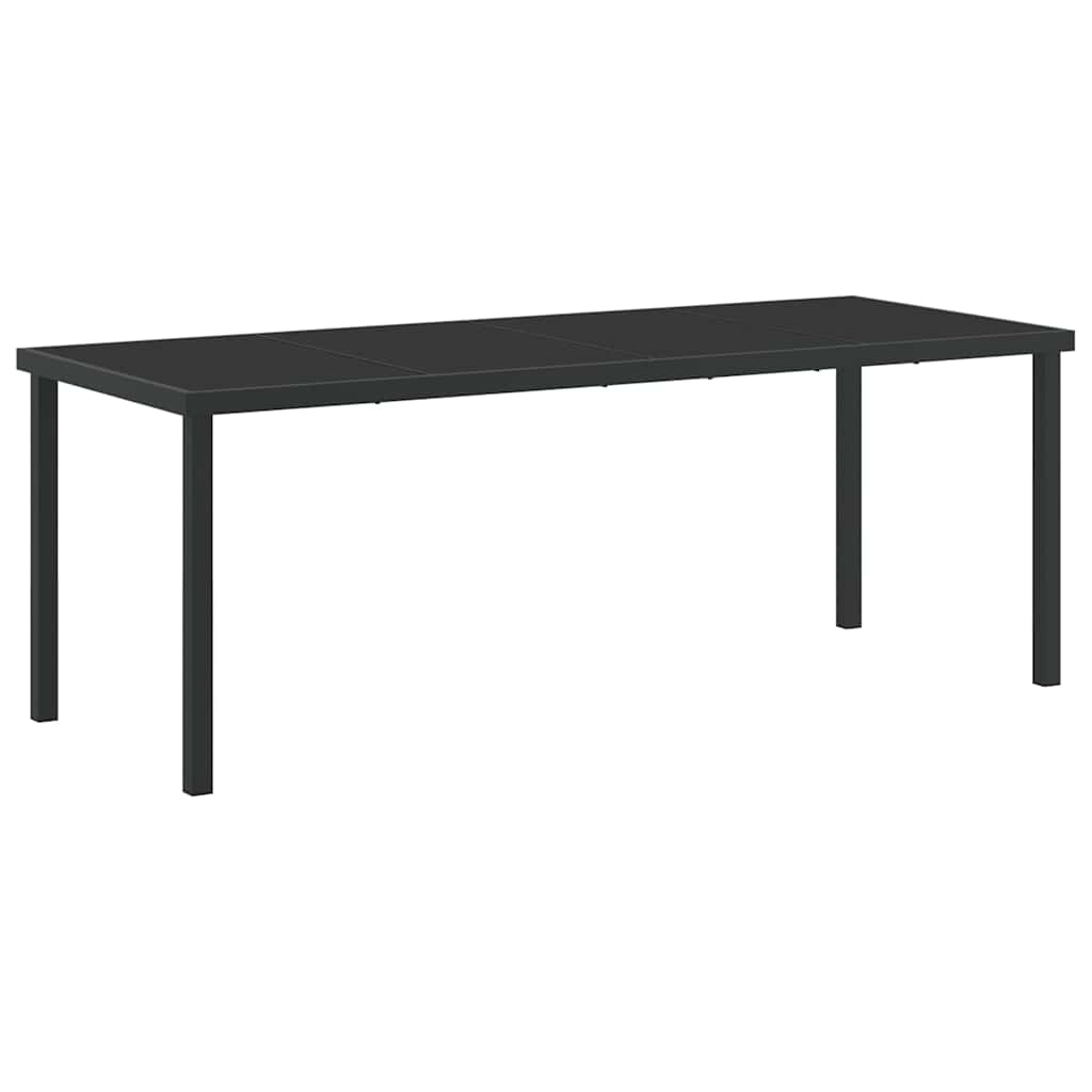 Garden Dining Set 7 pcs Black PVC rattan
