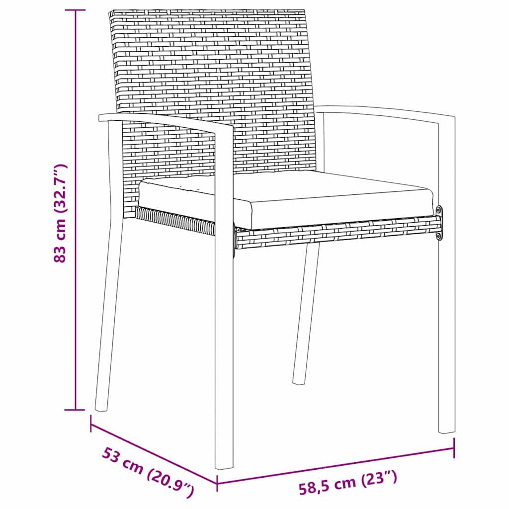 Garden Dining Set 7 pcs Black Poly rattan