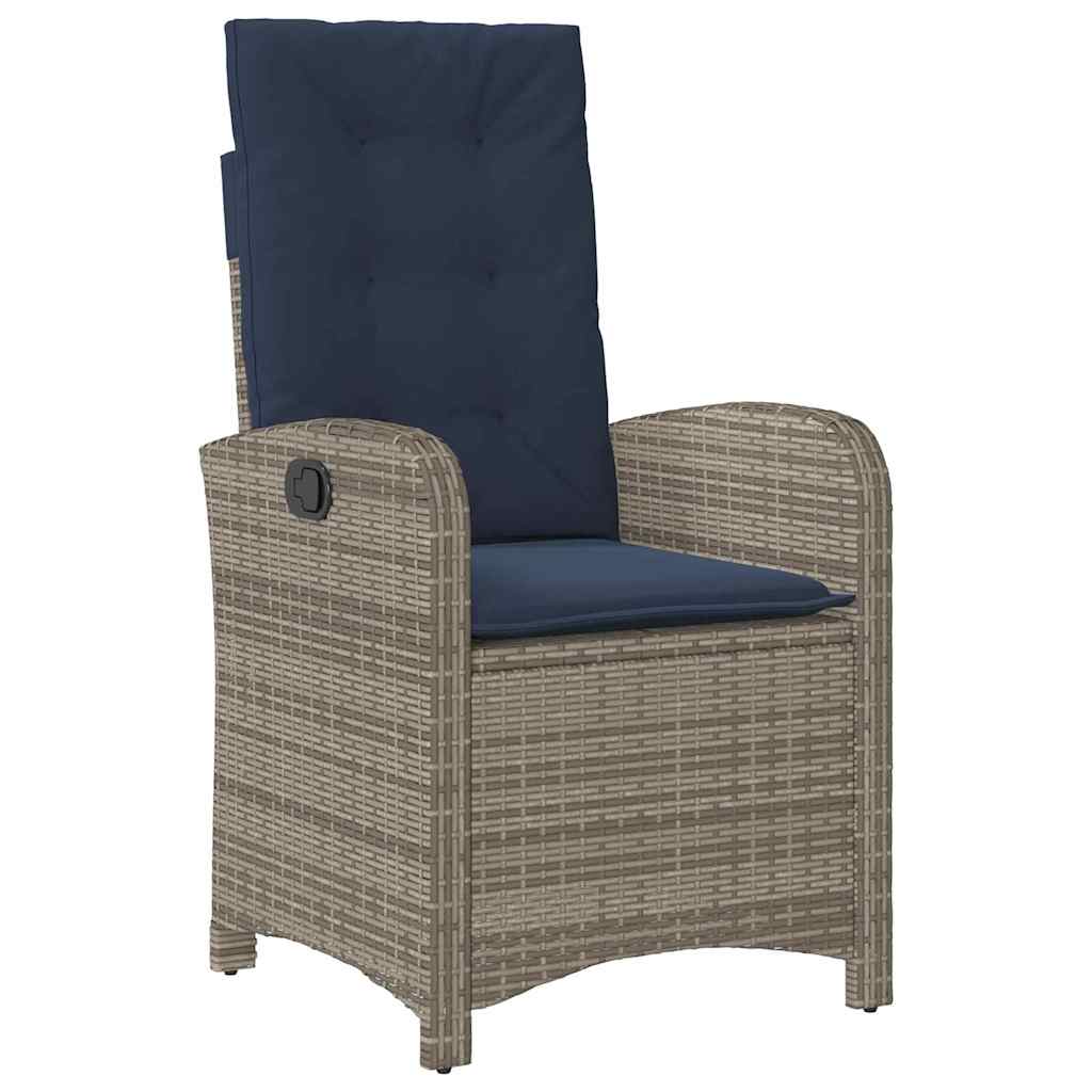 Garden Dining Set 3 pcs Grey Poly Rattan