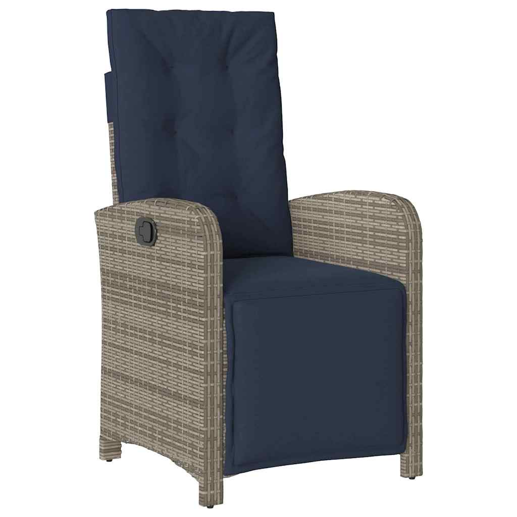 Garden Dining Set 3 pcs Grey Poly Rattan