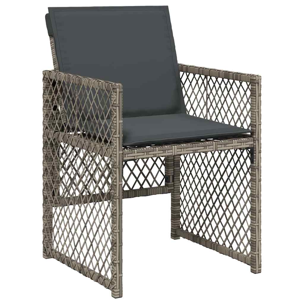 Garden Dining Set 5 pcs Grey Poly Rattan