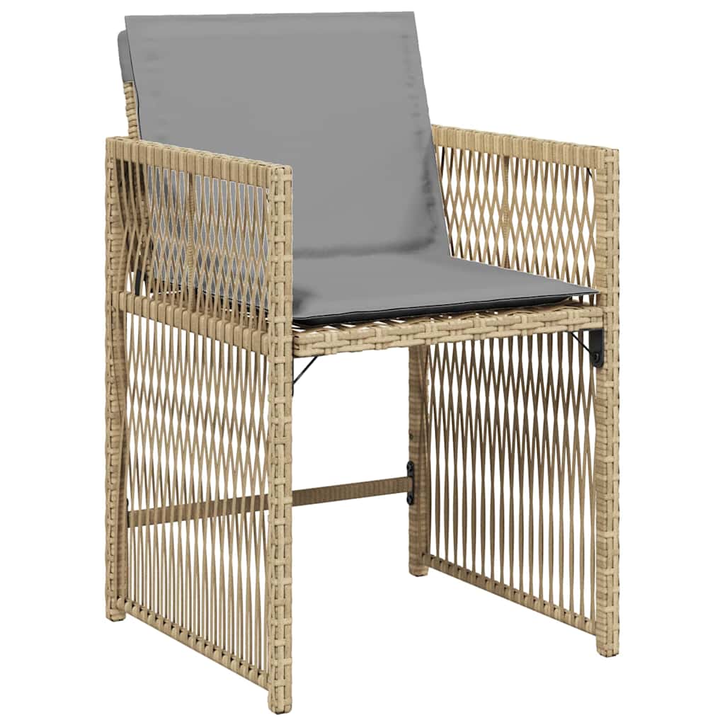 Garden Dining Set 5 pcs Beige Poly Rattan