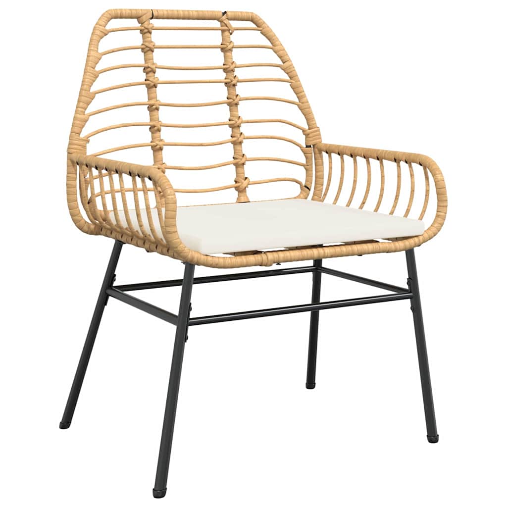 Garden Dining Set 3 pcs Brown Poly Rattan