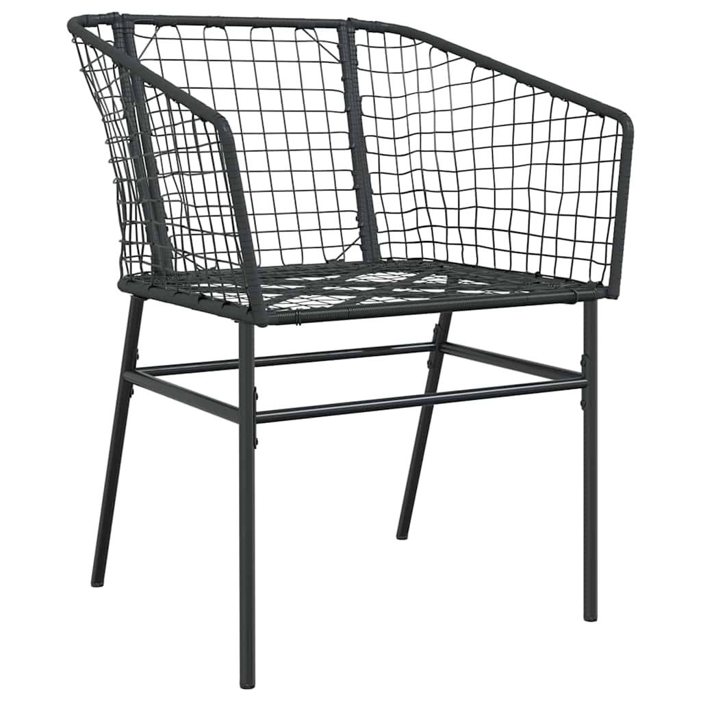 Garden Dining Set 3 pcs Black Poly Rattan
