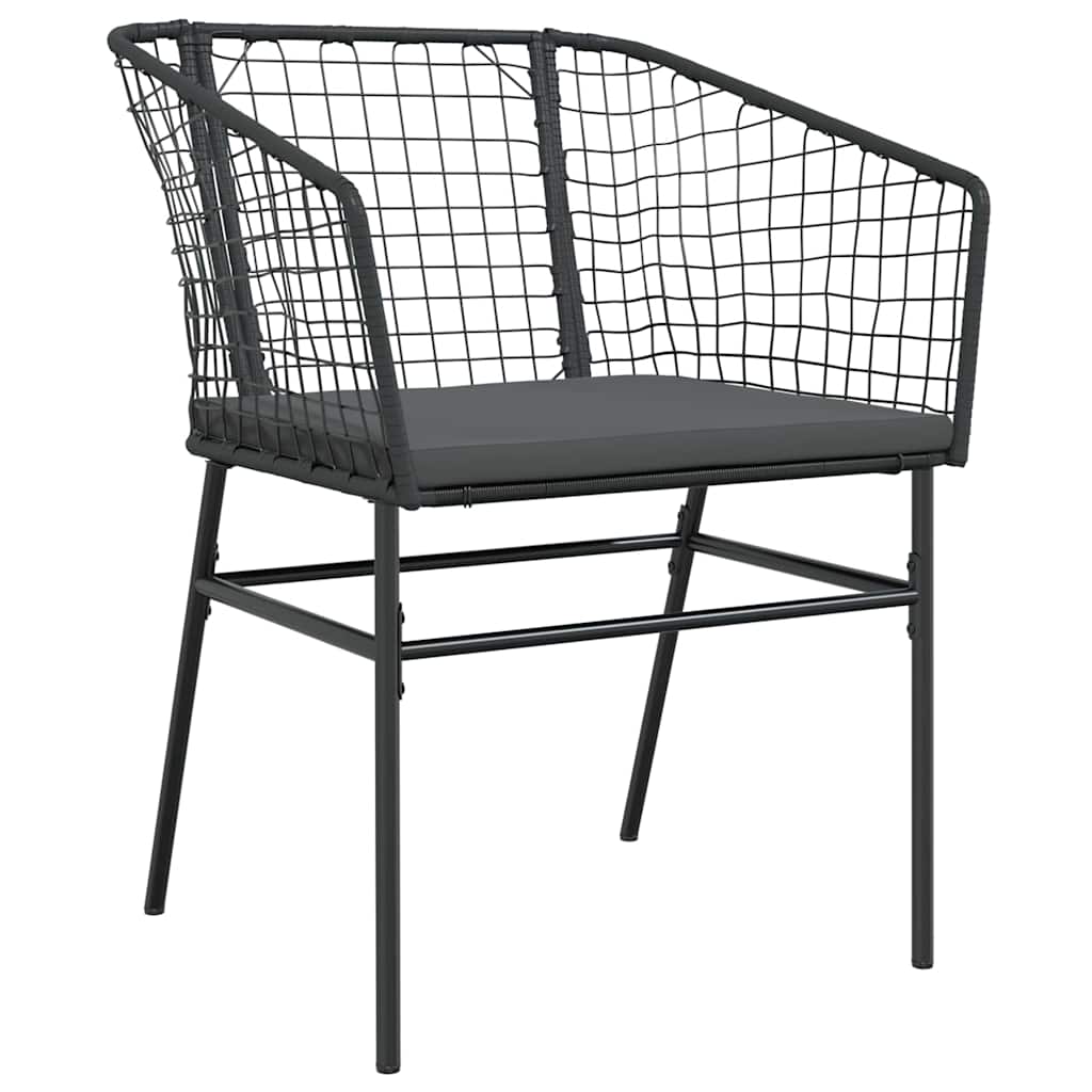 Garden Dining Set 7 pcs Black Poly Rattan