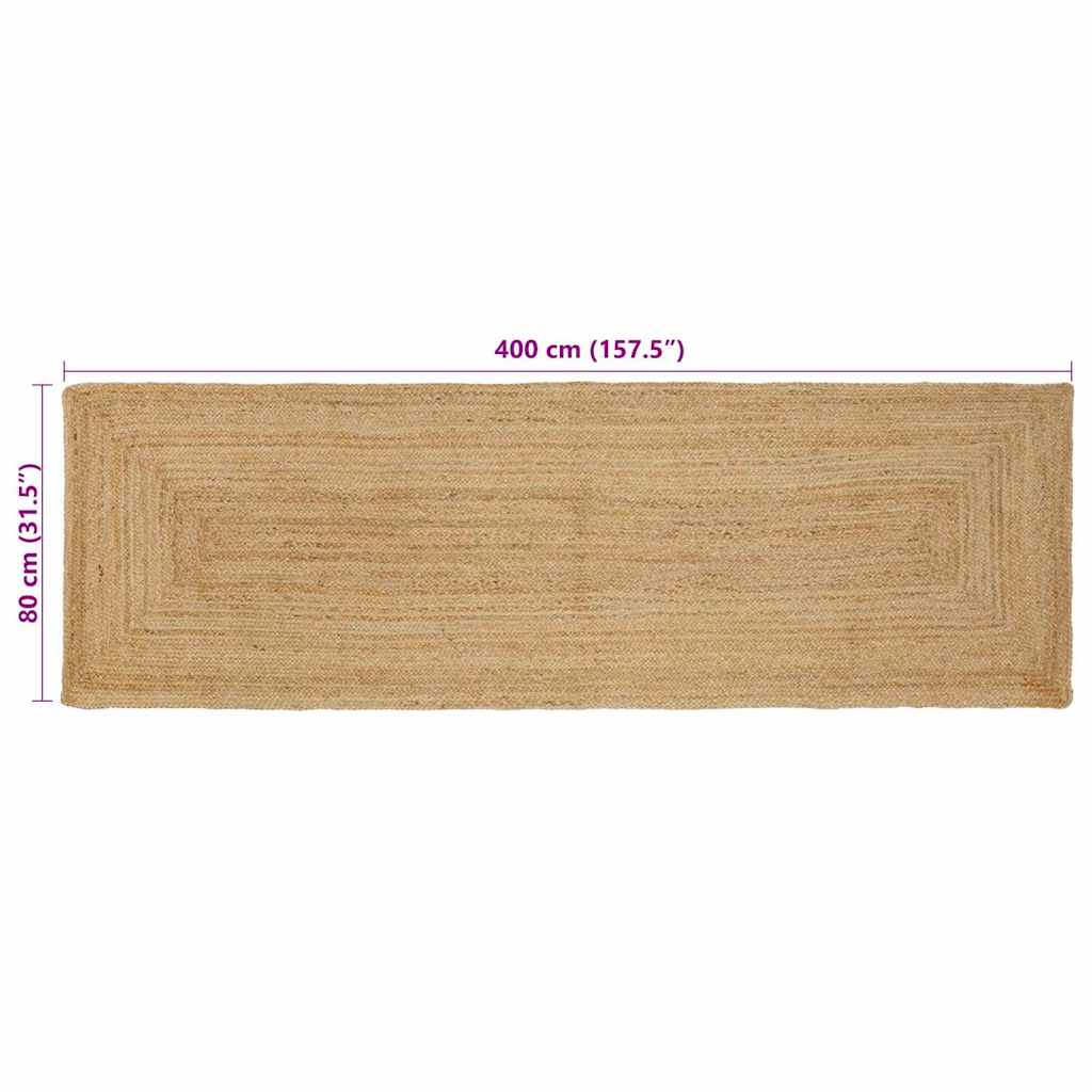 Rug Beige 80 x 400 cm Jute