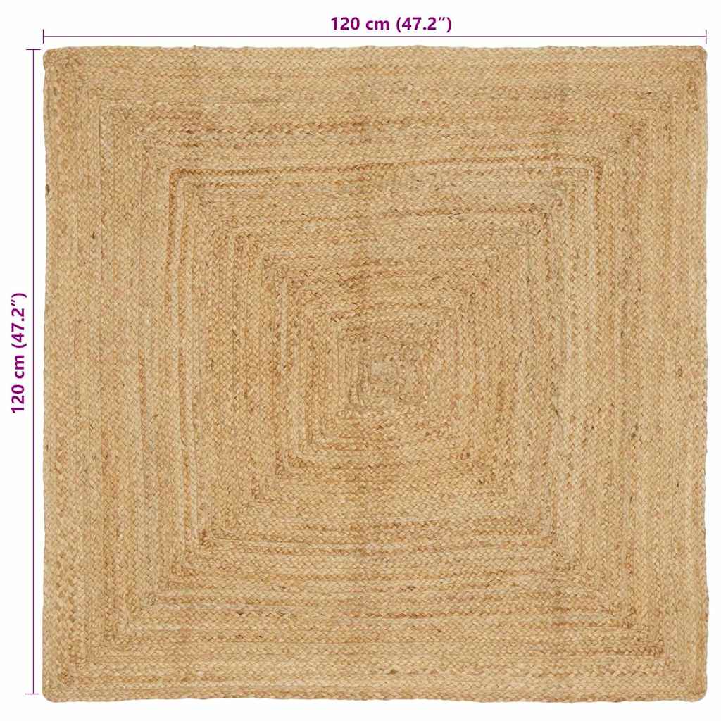 Rug Beige 120 x 120 cm Jute