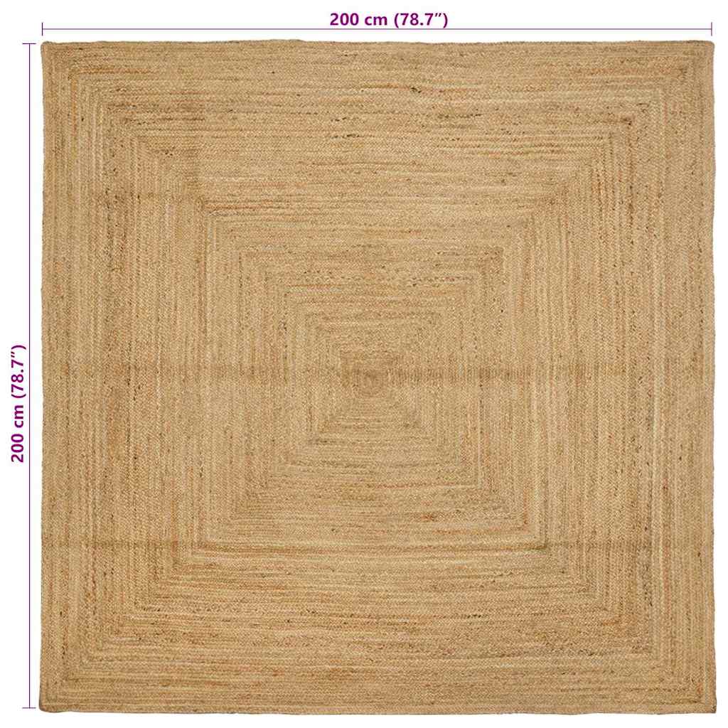 Rug Beige 200 x 200 cm Jute