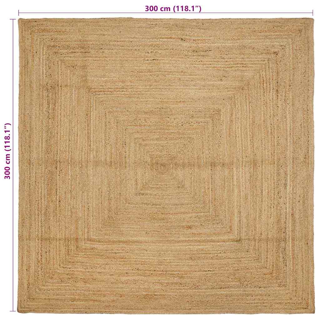 Rug Beige 300 x 300 cm Jute