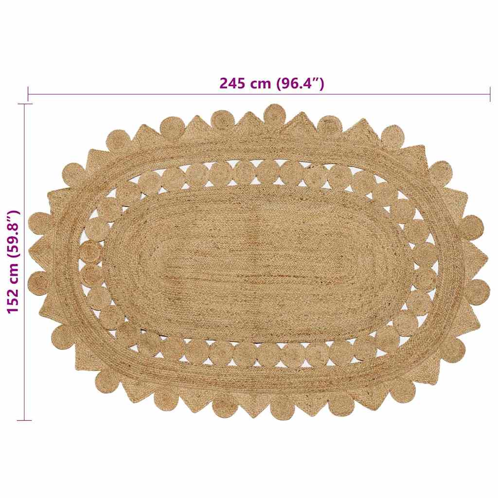 Rug Beige 152 x 245 cm Jute
