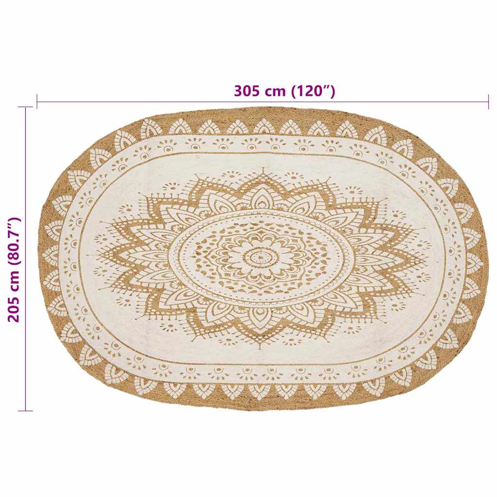 Rug Brown 205 x 305 cm Jute