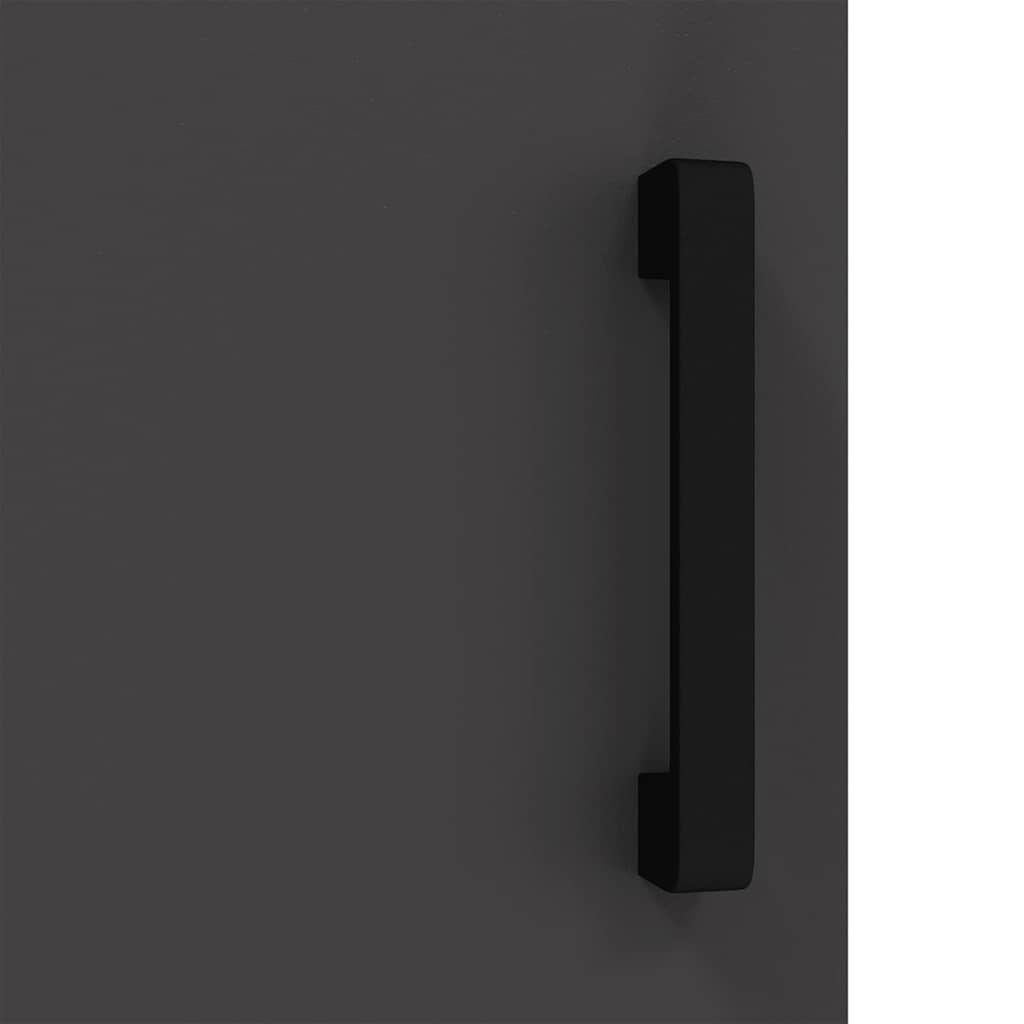 Kitchen Storage Cabinet with Shelf with Storage Black Steel